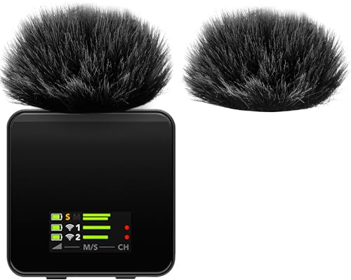 Geekria für Creators Furry Windschutz kompatibel mit Rode Wireless GO Gen 3 III, GO 2, PRO, ME DeadCat Windschutz, Fluff Abdeckung zur Windgeräuschreduktion (Schwarz / 2er-Pack)