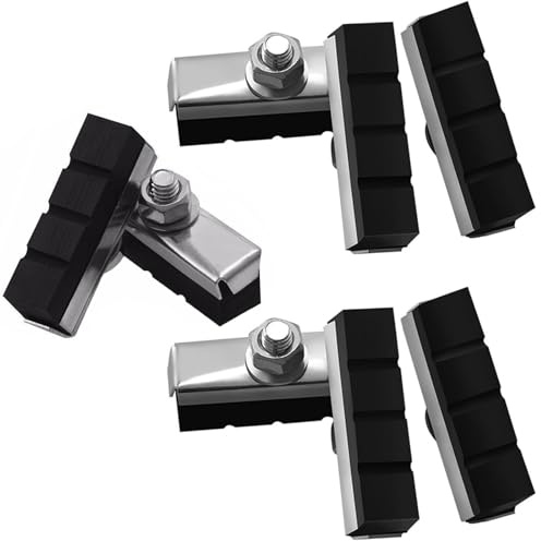JOOTUEPO 4 Paia Pattini Freno Bici 40mm Ganasce Pastiglie Tipo-X con Vite Vintage Eroica Bicicletta Gomma, Nero Pattini Blocco Freno per Bicicletta