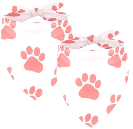 Hundehalstuch, verstellbar, Dreieckstuch für kleine, mittelgroße und große Hunde, Katzen, Haustiere, Rosa, 2 Stück