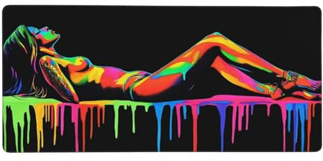 Tapis de Souris XXL Noir 700 x 300 mm, Base en Caoutchouc Antidérapante Femme Tapis Souris Etendu, Surface Nanotextile de Haute Précision Améliore la Mousepad Durable avec et la Vitesse M1093