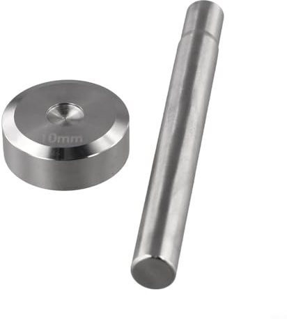 Oniissy Rivet Setting Tool Kit with Double Cap Rivet Punch Setter and Base, Steel Hand Tool for Leather DIY Craft and Repair, Compatible with 6mm 8mm 10mm Rivets,(10mm)