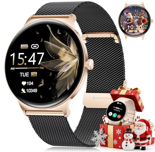 LIGE Smartwatch Damen 2025 mit Telefonfunktion 1.43 AMOLED Voll Touch Screen Smart Watch, Schrittzähler Uhr Damen mit 100+Sportmodi Kalorien Fitness Tracker IP68 iOS Android Sportuhr