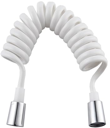 flexible Dusche, Teleskop-Spiralschlauch for Bidet und Dusche, flexibel, G1/2, mehrfarbig, 118,11 Zoll (ca. 300 cm).(White)