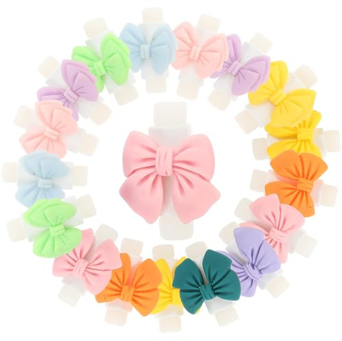 Ipetboom 10 Pairs Mixed Color Bowknot Cable Protectors, Adorable Charging Cable Protective Covers, Data Line Sleeve Protectors for Mobile and Electronic Devices