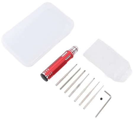 VBXCMLDPO Model Scriber Tool, Tungsten Steel Resin Carved Scribe Line Cutting Tool with 7 Blades (0.1-2.0mm), Precision Hobby Chisel for Gunpla, Metal Kits, Bonsai, and Plant Trimming, Inc