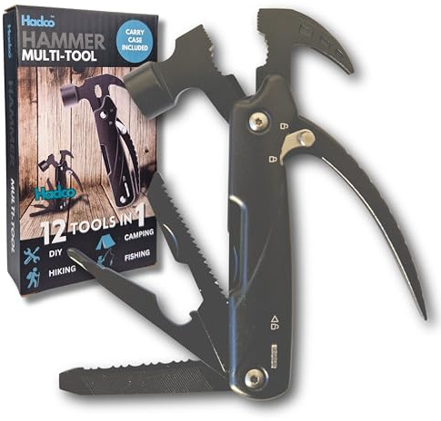 The Hadco 12-in-1 Hammer Multi-Tool is A Versatile and Compact Solution for All Your Home Improvement Needs. Perfect for Fathers Day Or Birthday. Gifts for Men. Gifts for Him.