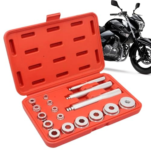 Kit di montaggio di cuscinetti di precisione, set di driver per guarnizioni in lega, set regolabile con struttura stabile, strumento per cuscinetto moto, per garage, misura