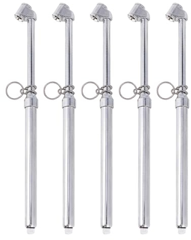 ORFOFE 5 Pcs Pencil Tire Pressure Gauge Metal Stem Accurate Mechanical Air Gage Portable Car Tyre Checker Kit for Motorcycle Bike SUV Rv Use