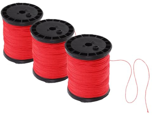 GETAJGHSD 3 Rolls Nylon Masonry String Line Twisted Construction Nylon Twine for Outdoor Bricklaying and Building Sites for Masonry Tools and Construction Use