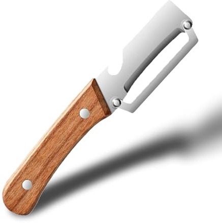 Pelador Multifuncional de Verduras, Stainless Steel Vegetable Peeler, Pelador Multifuncional de Acero Inoxidable para la Cocina con Mango de Madera y Abrebotellas para patatas, manzanas (1PC)