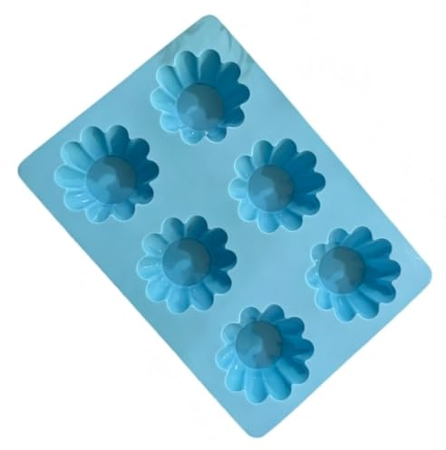 ZJchao Stampo per Cupcake in Silicone, Tortiera Scanalata a 6 cavità, Stampo da Forno Flessibile Antiaderente per Crostate All', Torte, Cioccolatini, Sapone