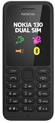Nokia 130 Telefono Cellulare, Display da 1.8, Dual SIM, Radio FM, Nero [Italia]