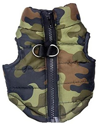 rosenice Haustierweste für Hunde, Welpen, mit Baumwolle, gepolstert, Größe S, Camouflage-Muster