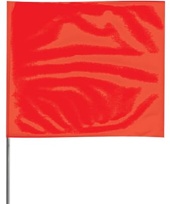 Presco 21 in. Steel Wire Staff Marking Flags [2.5 in. x 3 in. Flag]: 2 in. x 21 in. (Red) / 12-Flags