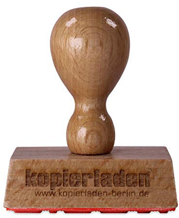Holzstempel GEBUCHT, 50 x 10 mm, hochwertiger Holzstempel aus Buchenholz Lagertext „GEBUCHT“ - ideal für Büro und Privat