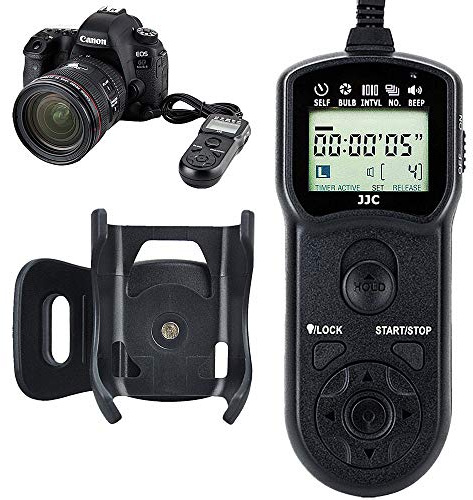 JJC Intervalometer Timer Remote Control Shutter Release for Canon EOS R1 R3 R5C R5 C R5 6D 7D Mark II, 5D Mark IV III II 5Ds 5DsR, 1DX Mark II, 1Ds Mark III II, 1D Mark IV III II, 1DC 50D 40D 30D
