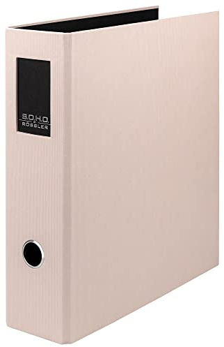 Rössler SOHO Ordner DIN A4 mit Rückenschild | Ordner A4 breit | Aktenordner A4 | Ordner breit mit Griffloch | DIN A4 Ordner mit Hebelmechanik | 320 x 285 x 80 mm | 1 Stück | Farbe: Rosa | Powder