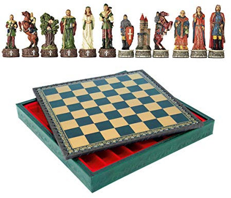 Schach Spiel Robin Hood von Italfama - Schachfiguren handbemalt & Schachbrett (inkl. Dame & Backgammon)