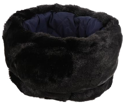 VALICLUD Winter Russische Kunstpelzmütze Kosakenmütze Winter Outdoor Ski Warme Kappe für Alte Männer Frauen Schwarz