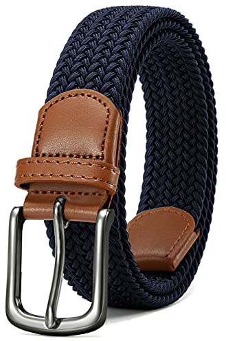 CHAOREN Elastischer Gürtel Herren, Stretch Gürtel Stoff ohne Löcher 35mm, Flechtgürtel für Golfhosen Lässige Shorts Jeans