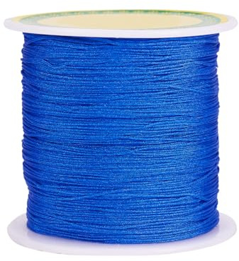 PandaHall - Cordoncino di nylon intrecciato setoso cinese, per nodi shamballa, macramè, perline per braccialetti dell'amicizia Kumihimo, macramè, 137 metri, 0,5 mm, colore: blu