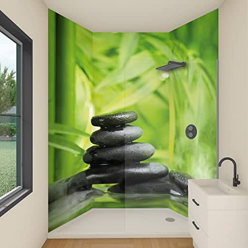 yourplate Duschrückwände mit individueller Größe (3 Rückwände – Premium Matt – bsspa04) – Duschrückwand Alu mit Feuchtigkeitsschutz – Rückwand Dusche zur einfachen Montage