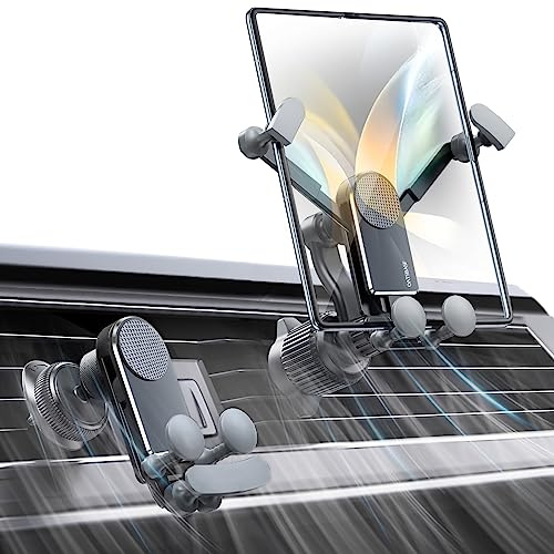 xuenair Z Fold 5 bilfäste, [2-pack krokar och telefonfodralvänlig] bilventilationsklämma Z Fold 6 tillbehör för Samsung Galaxy Z Fold 7 6 5 4 3 2 S25 Ultral Google Pixel Fold iPhone 17 16 15 14 13 12
