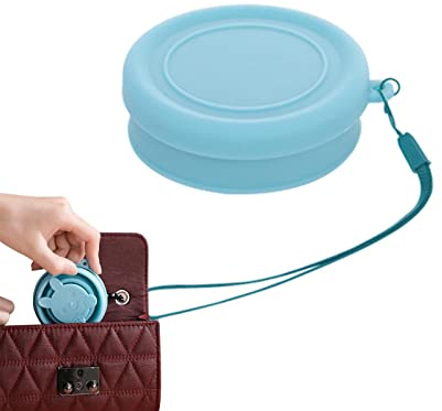 JINGAN Copa plegable | agua reutilizable silicona | Pequeños vasos portátiles expandibles con tapa para deportes viaje camping al aire libre