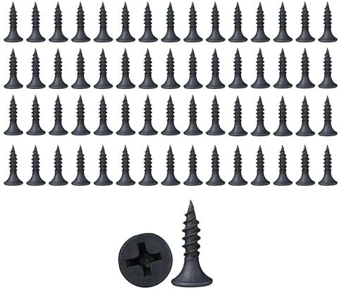 50 Pcs Black Self Tapping Screws, M3 x 16mm Multi Purpose Screws, Zinc Plating 304 Stainless Steel, Phillips Flathead Screws for Wood, Drywall and Furniture