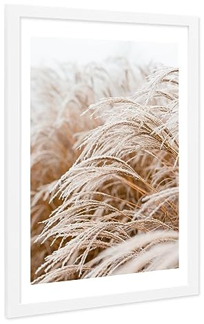 PHOTOLINI Bilderrahmen A2 Weiß Holz MDF, breiter A2 Bilderrahmen 42x59,4 zum Aufhängen, Rahmen 42x60 mit bruchsicherem Acrylglas & Zubehör - Poster Frame für Ihre stilvolle Wanddekoration