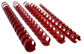 Plastikbinderücken, PVC, 10 mm, 14 Ringe, A5, Rot, 50 Stück