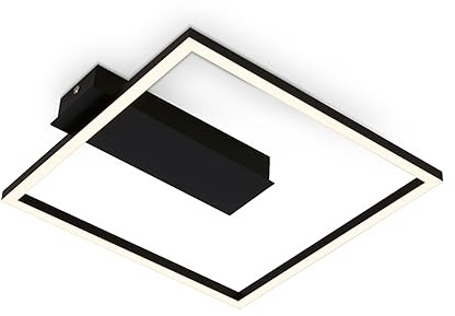 BRILONER - LED Deckenlampe Frame, LED Deckenleuchte mit warmweißer Lichtfarbe, 12W Lampe, Wohnzimmerlampe, Schlafzimmerlampe, 320x300x50 mm (LxBxH), Schwarz