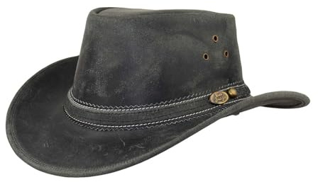 Black Jungle Dayton Lederhut, Westernhut, Australienhut, Cowboyhut