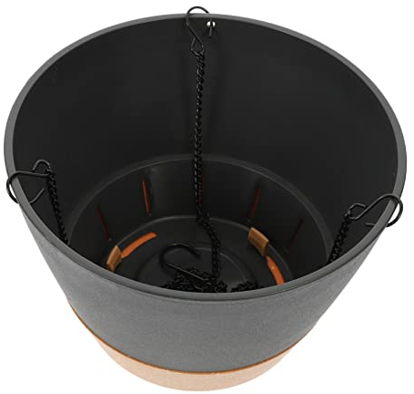 ABOOFAN Hängender Blumentopf Hängekörbe für Pflanzen im Freien Balkon Pflanztopf aus Langlebigem Kunststoff Wandpflanzgefäße für Garten und Zuhause Modernes Design Blumenbehälter Schwarz