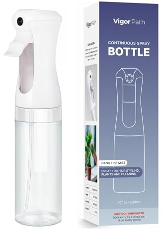 VIGOR PATH Kontinuerlig sprayflaska – fin sprayflaska för hår, växter, rengöring och skönhet – påfyllningsbar och återanvändbar vattensprayflaska (klar, 3 oz)