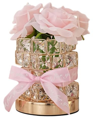 Uonlytech Lampada Notturna Forma Di Rosa Lampada Da Tavolo Usb Ricaricabile Con Luce e Decorativo Per Camera Da Letto e Atmosfera Romantica