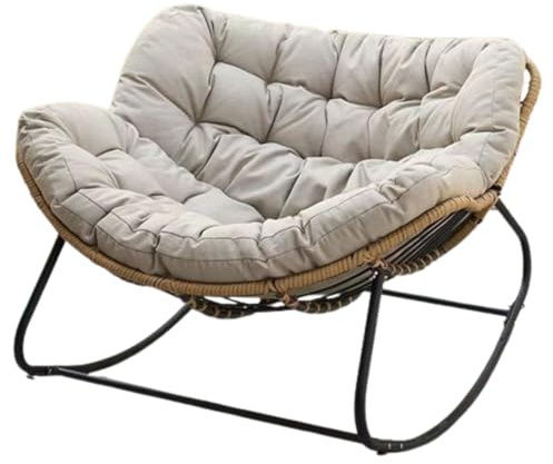 DKAIW Poltrona Moderna,Poltrona Lounge Moderna Per Balcone, poltrona a dondolo,on Seduta Ergonomica In Tessuto Imbottito, per Soggiorno/Camera da Letto C,110 * 78cm
