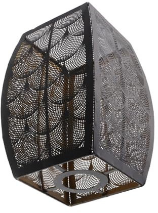 Amosfun Iron Carving Chandelier Shade for Bulb Guard Vintage Style Hollow Lampshades Metal Lampshade for Table Lamp Use