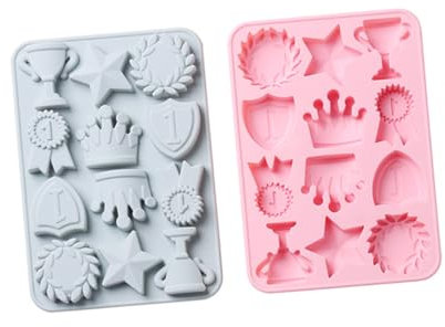 FUNOMOCYA 2stücke Teiliges Silikon Crown Mold Backform Trophäen-Design Cupcake Schokoladenform DIY Kitchen Baking Mold Für Kuchen Dessert Und Fondant Herstellung