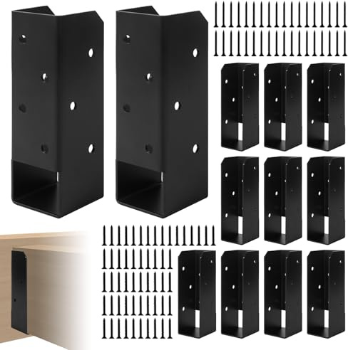 Rasugarlary Concealed Joist Hangers, 2x6 Joist Hanger Mounting Joist Bracket with Screws for 2x6 Beam,Swing, Handrail,Fence, 12 Pcs