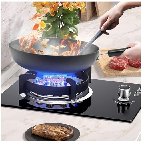 THEGA Stufa A Gas 5,2 KW, Piano Cottura A Gas A 1 Bruciatore, Cucina A Gas Portatile in Vetro Temperato, con Protezione Antispegnimento, per Domestica, Ristorazione, Campeggio, Facile da Pulire(LPG)