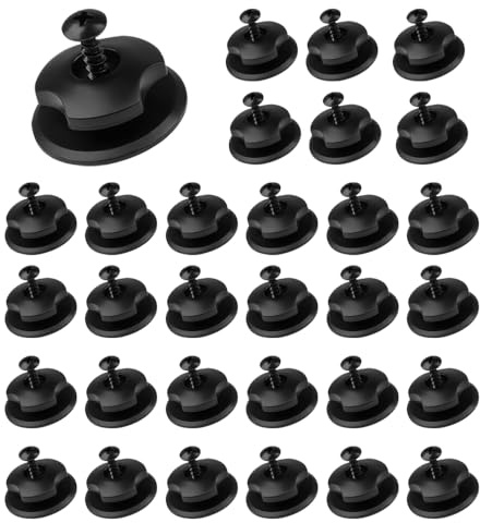 Tiardey Pack Of 30 Tarpaulin Hooks Pendant Tarpaulin Buttons With Screws Round Tarpaulin Fastening Tarpaulin Plastic Button Mounting Hooks