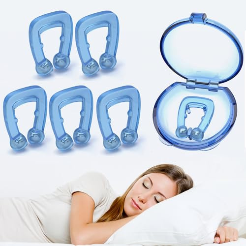 Anti Russamento, 6 pezzi Clip Magnetiche per Naso Anti Russamento Clip Magnetiche per Naso, Silicone anti russare,soluzione confortevole e professionale per russare Anti Russare(Blue)