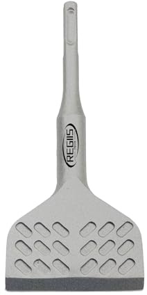 Regiis Tech SDS Plus Floor Scraper 3 in. x 6.5 in. Wide Angled Flooring Adhesives Remover, Cranked Thinset Removal Tool Chisel Bit for Rotary Hammer Drill