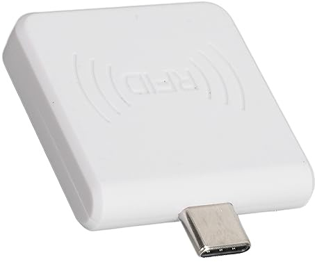 RFID-Lesegerät, 13,56 MHz, Typ-C-IC-Kartenleser, 13,56 MHz Frequenz, Liest USB-C-IC-Karten-Zugriffskontrollleser, Handy-Kartenleser für (White)
