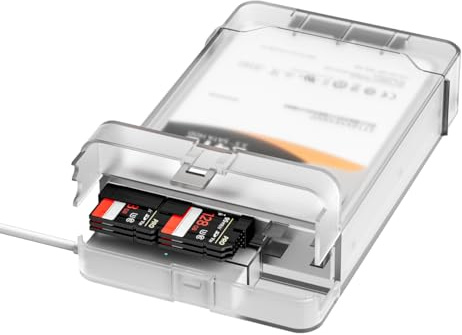 MAIWO Caja de disco duro externo para disco duro SATA SSD HDD de 3.5 2.5 pulgadas, cable adaptador USB 3.0 a SATA de 6 Gbps, con almacenamiento de tarjetas SD + lector de caja de CD, capacidad de 24
