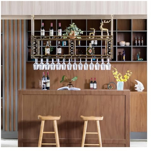 Soffitto, Portabicchieri da Vino in Metallo Regolabile da soffitto, Portabicchieri da Vino, Mensole sospese per Mobile Bar, Montaggio a Parete, Portabottiglie, Esposito