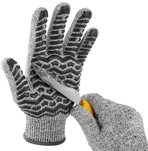 HandLove Gants résistants aux coupures (niveau 5) - 100 % qualité alimentaire et protection de qualité supérieure - Idéal pour la cuisine, la transformation de la viande et l'artisanat, gris, taille M