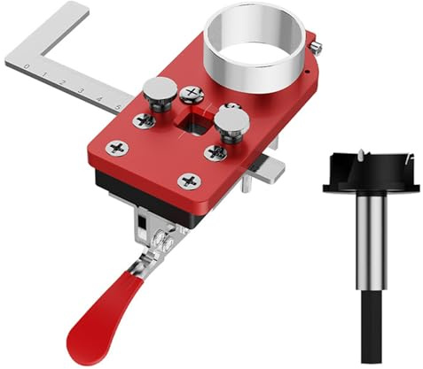Guía de perforación de bisagra de acero inoxidable para bisagras de copa de 35 mm, herramienta de posicionamiento eficiente para armarios y muebles, cortador de agujeros de bisagra