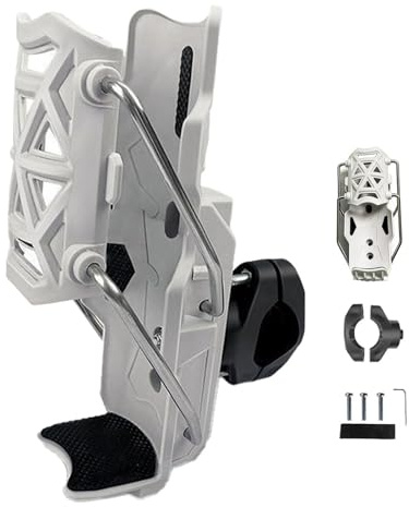 Adaptive Motorcycle Bicycle Water Bottle Holder Bicycle Bumper Cup Holder 360° Rotation Fit Adaptive Cycling & Motorcycle Cup Holder with Automatic Clamping (Elegant White)